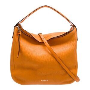 Coach Bleeker Sullivan Hobo Purse Bag Tan Orange Leather Crossbody